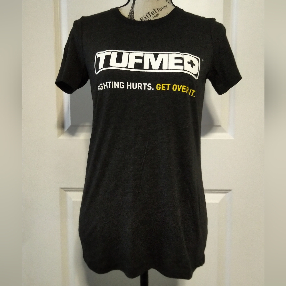 NEW Next Level Apparel Women's Black  Tufmed Graphic Tee- Size M